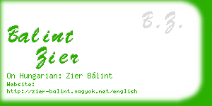 balint zier business card